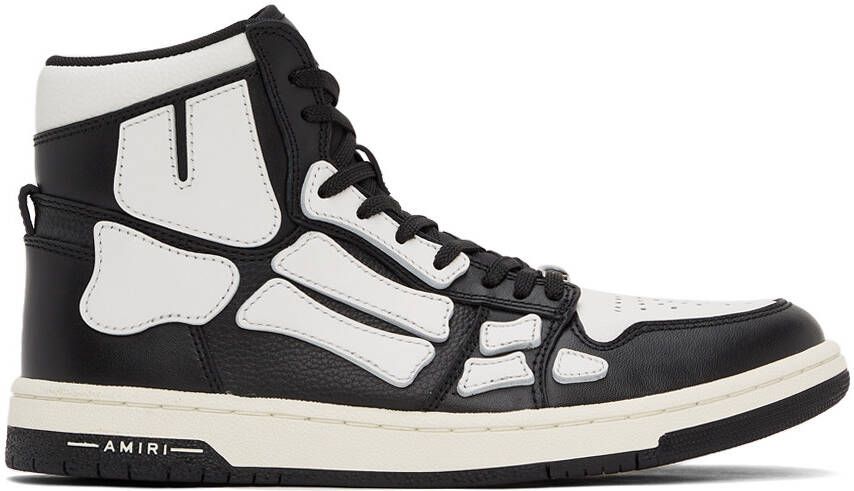 AMIRI Black  White Skel Top Hi Sneakers - Picture 5