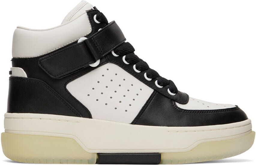 AMIRI Black  White Stadium Mid Sneakers - Picture 10