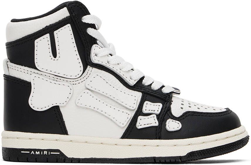 AMIRI Kids Black  White Skel Top High Sneakers - Picture 5