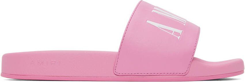 AMIRI Kids Pink Logo Pool Slides - Picture 4