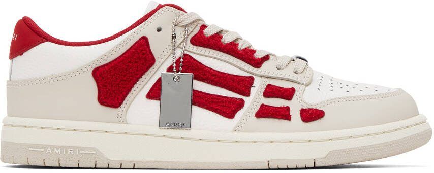 AMIRI Red  White Skel Top Low Sneakers - Picture 5