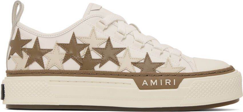 AMIRI White  Brown Stars Court Low-Top Sneakers