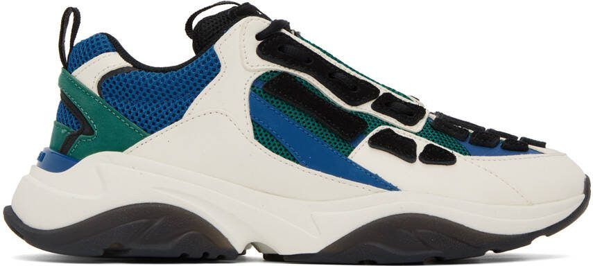 AMIRI White  Green Bone Runner Sneakers