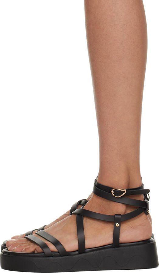Ancient Greek Sandals Black Aristea Sandals - Picture 2