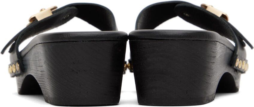 Ancient Greek Sandals Black Omia Clogs