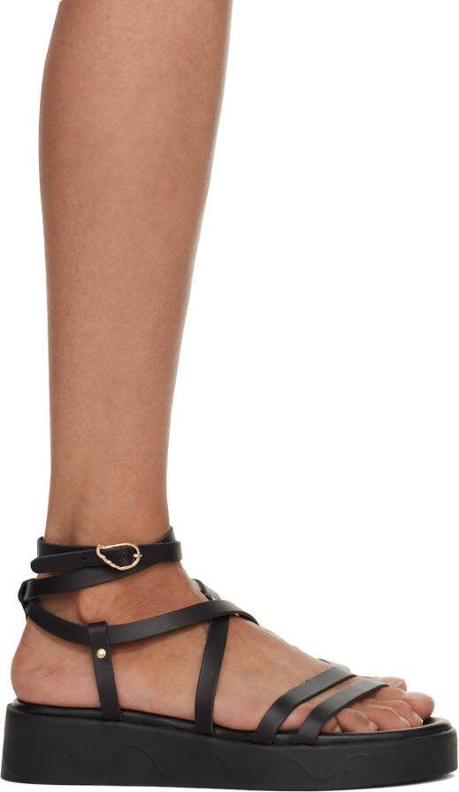 Ancient Greek Sandals Black Aristea Sandals - Picture 5