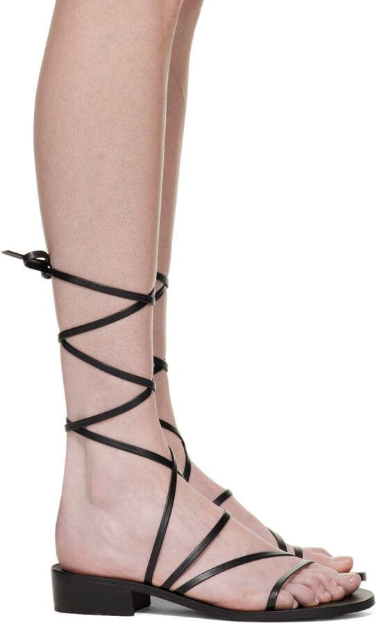 Ancient Greek Sandals Black Hara Heeled Sandals - Picture 5