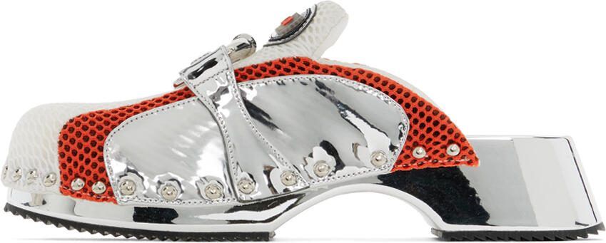 Ancuta Sarca White  Red Beetle Clogs - Picture 3