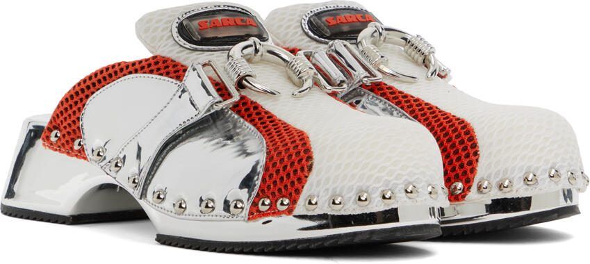 Ancuta Sarca White  Red Beetle Clogs - Picture 2