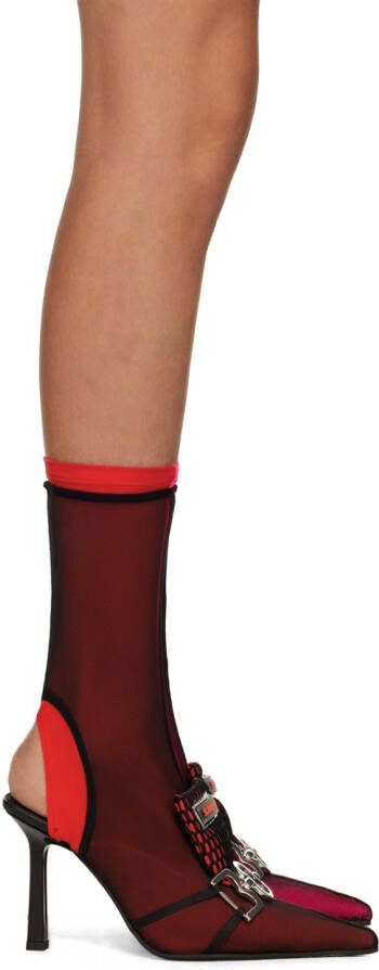 Ancuta Sarca Pink  Red Lima Sock Boots - Picture 2