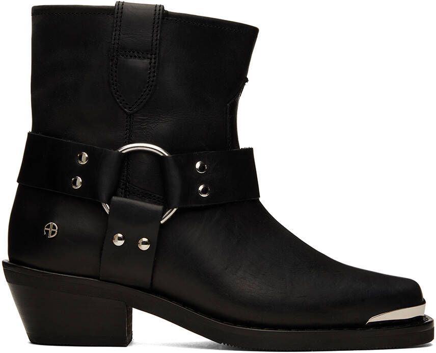 ANINE BING Black Mid Ryder Boots