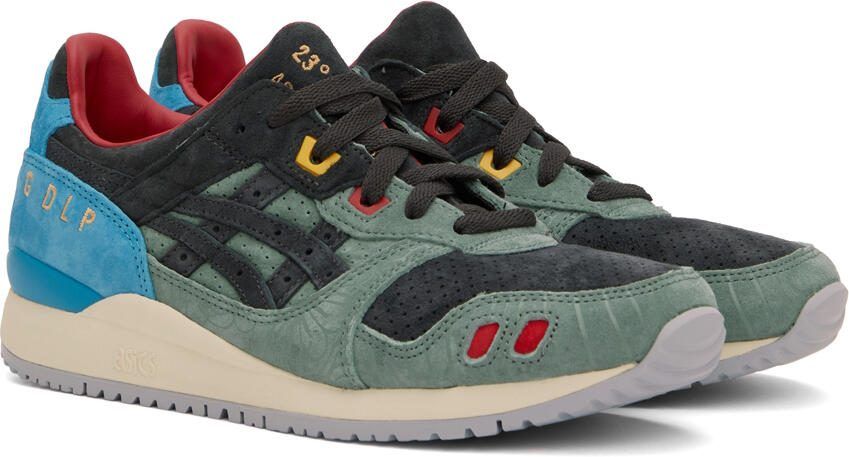 Asics Black  Green Gel-Lyte III OG Sneakers - Picture 2
