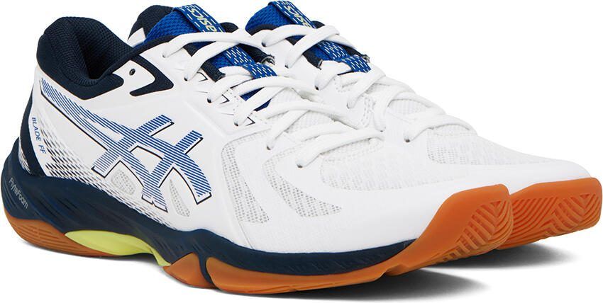 Asics White  Blue Blade FF Sneakers - Picture 2