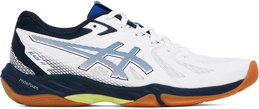 Asics White  Blue Blade FF Sneakers - Picture 5