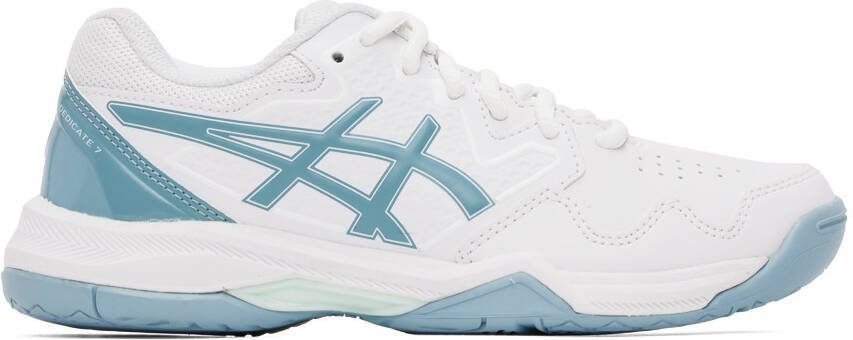 Asics White  Blue GEL-Dedicate 7 Sneakers - Picture 5