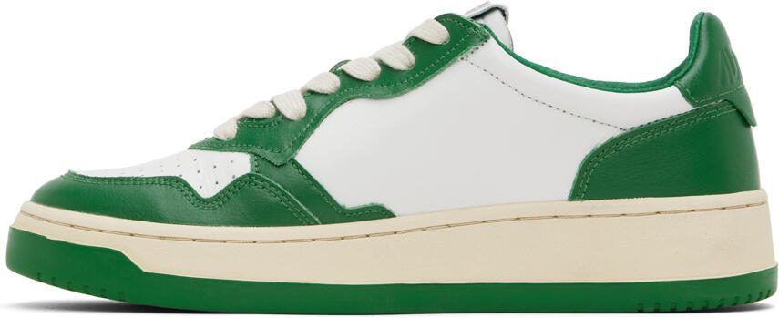 AUTRY Green  White Medalist Low Sneakers - Picture 3