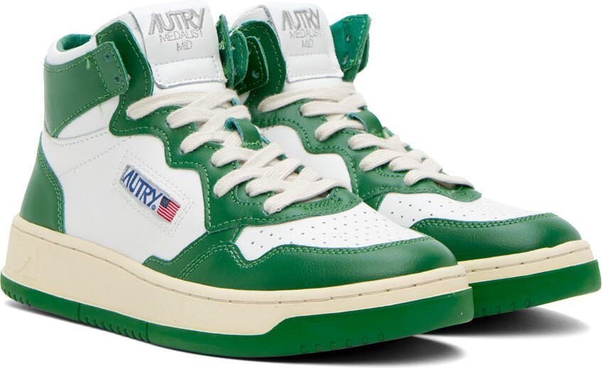 AUTRY Green  White Medalist Mid Sneakers - Picture 2