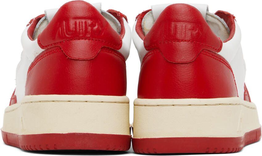 AUTRY Red  White Medalist Low Sneakers