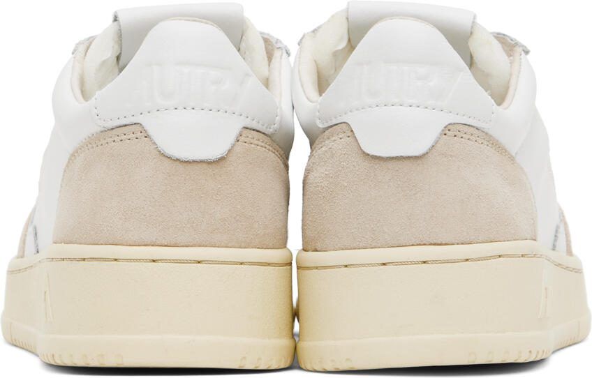 AUTRY White  Beige Medalist Low Sneakers