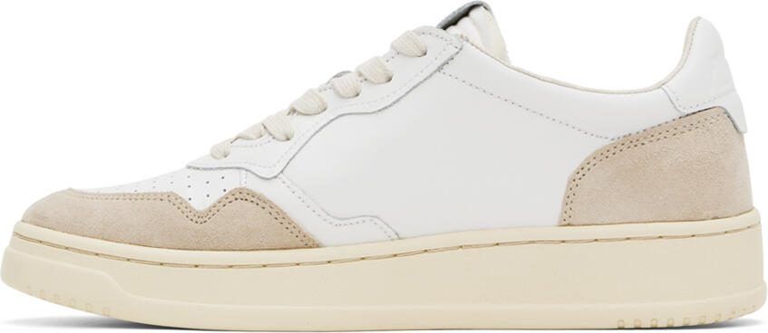 AUTRY White  Beige Medalist Low Sneakers - Picture 3