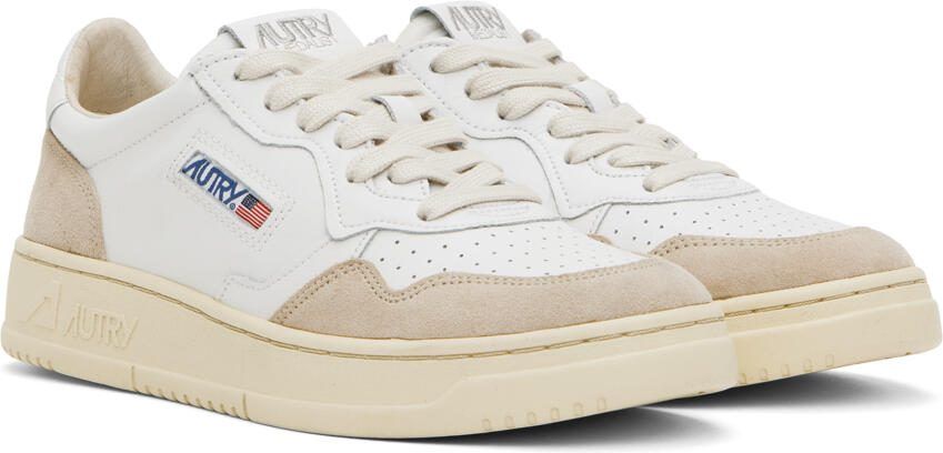 AUTRY White  Beige Medalist Low Sneakers - Picture 2