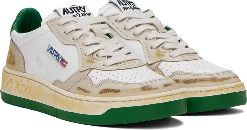 AUTRY White  Beige Super Vintage Sneakers - Picture 2