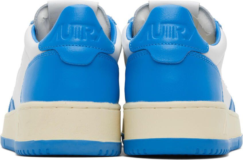 AUTRY White  Blue Medalist Low Sneakers