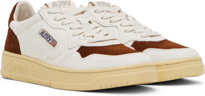 AUTRY White  Brown Medalist Low Sneakers - Picture 2