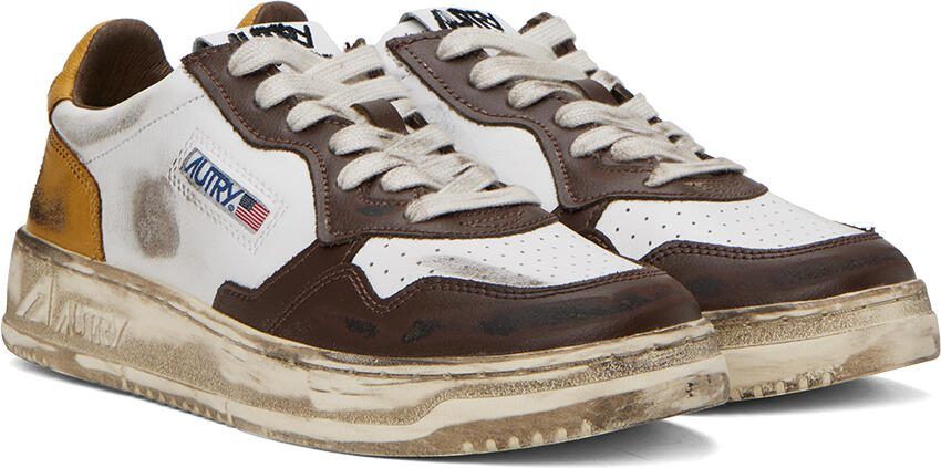 AUTRY White  Brown Super Vintage Sneakers - Picture 2