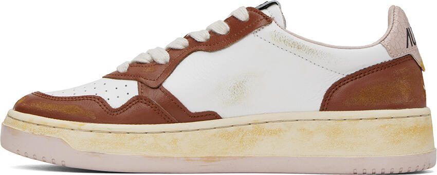 AUTRY White  Brown Super Vintage Sneakers - Picture 3