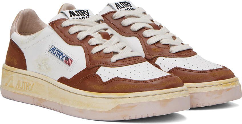 AUTRY White  Brown Super Vintage Sneakers - Picture 2