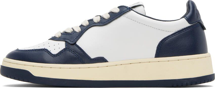 AUTRY White  Navy Medalist Low Sneakers - Picture 3
