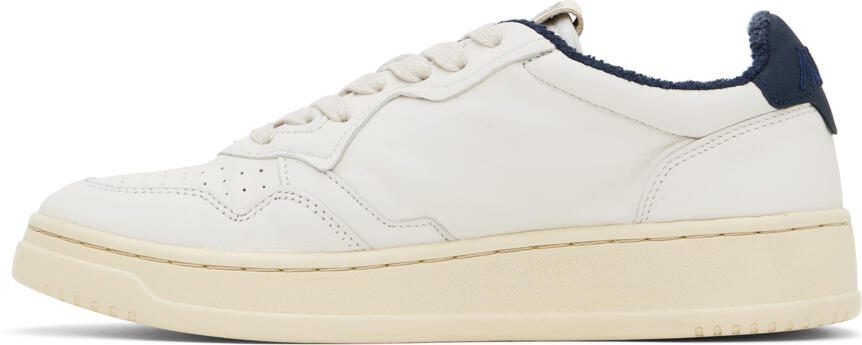 AUTRY White  Navy Medalist Low Sneakers - Picture 3