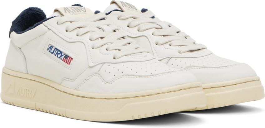 AUTRY White  Navy Medalist Low Sneakers - Picture 2