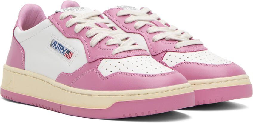 AUTRY White  Pink Medalist Low Sneakers - Picture 2