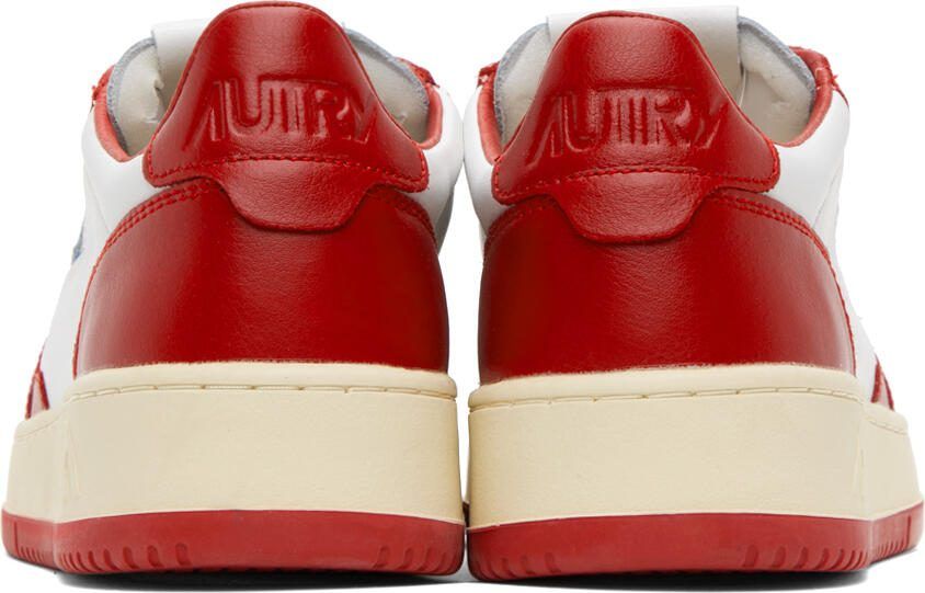 AUTRY White  Red Medalist Low Sneakers