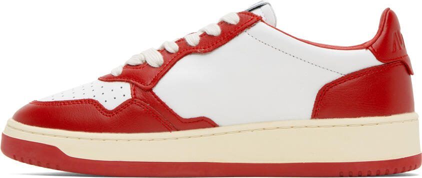 AUTRY White  Red Medalist Low Sneakers - Picture 3