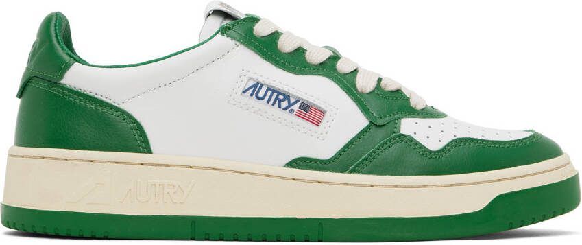 AUTRY Green  White Medalist Low Sneakers - Picture 4