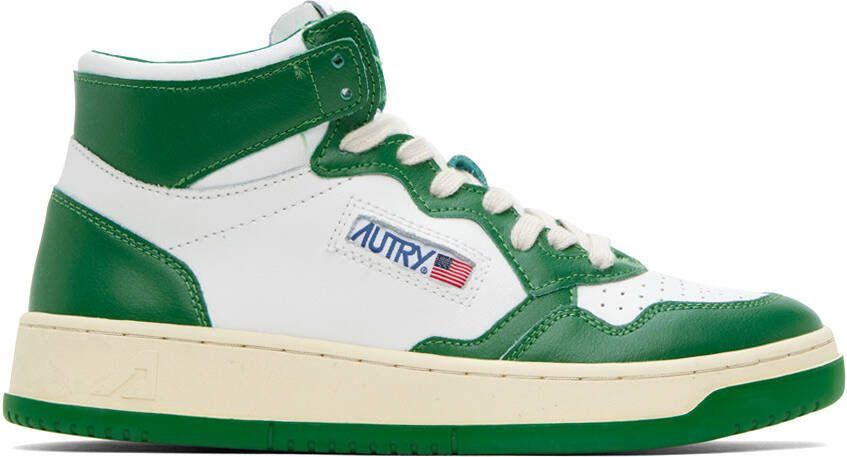 AUTRY Green  White Medalist Mid Sneakers - Picture 5
