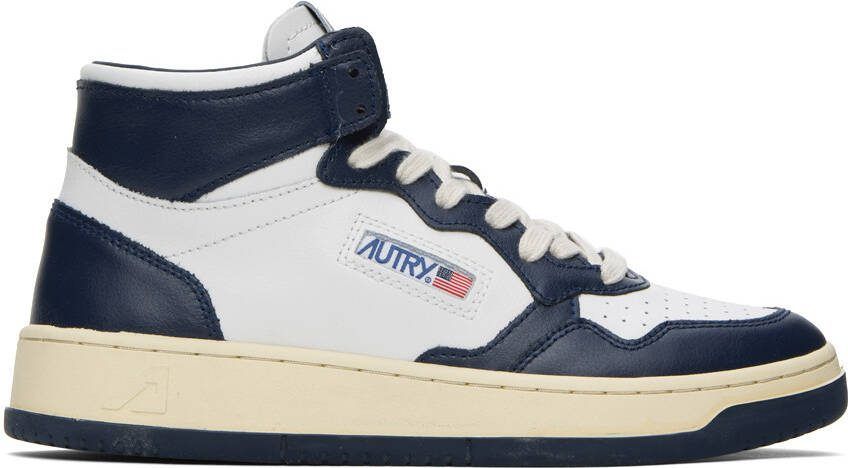 AUTRY Navy  White Medalist Sneakers - Picture 5
