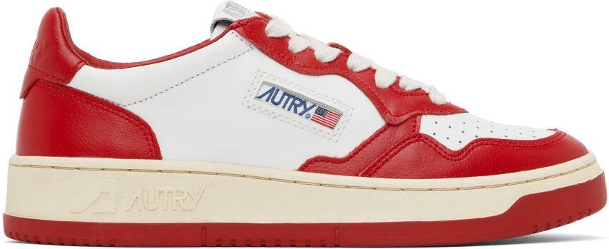 AUTRY Red  White Medalist Low Sneakers - Picture 4