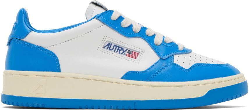 AUTRY White  Blue Medalist Low Sneakers - Picture 5