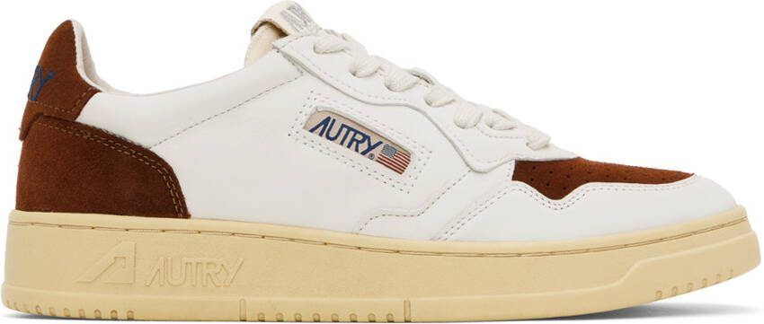 AUTRY White  Brown Medalist Low Sneakers - Picture 5