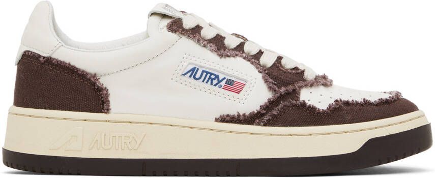 AUTRY White  Brown Medalist Low Sneakers - Picture 6