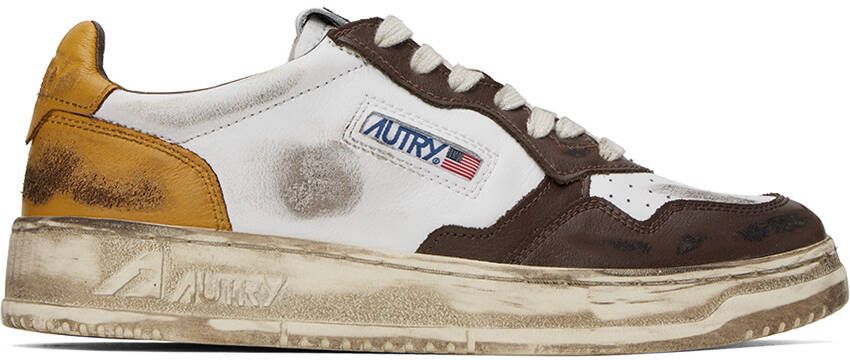 AUTRY White  Brown Super Vintage Sneakers - Picture 5