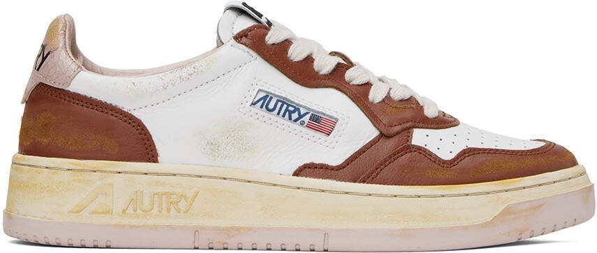 AUTRY White  Brown Super Vintage Sneakers - Picture 5