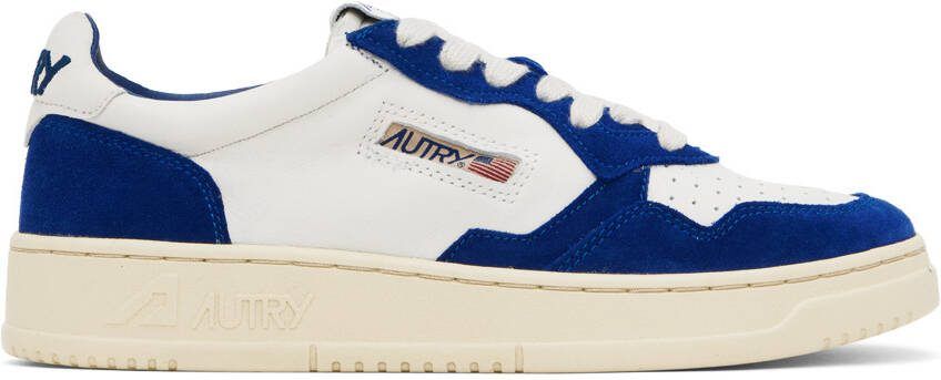 AUTRY White  Navy Open Low Sneakers - Picture 4