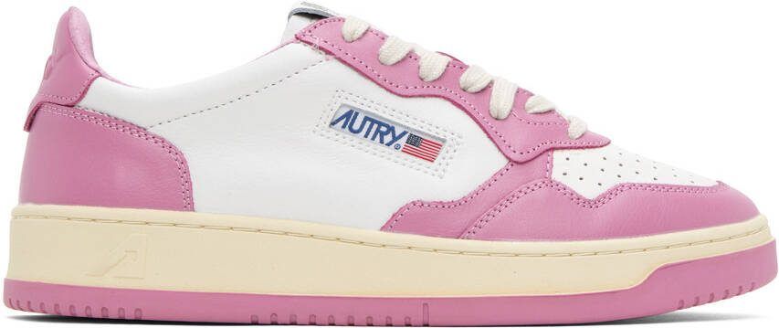 AUTRY White  Pink Medalist Low Sneakers - Picture 5