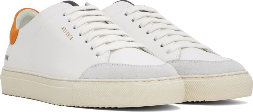 Axel Arigato White  Orange Clean 90 Triple Sneakers - Picture 2