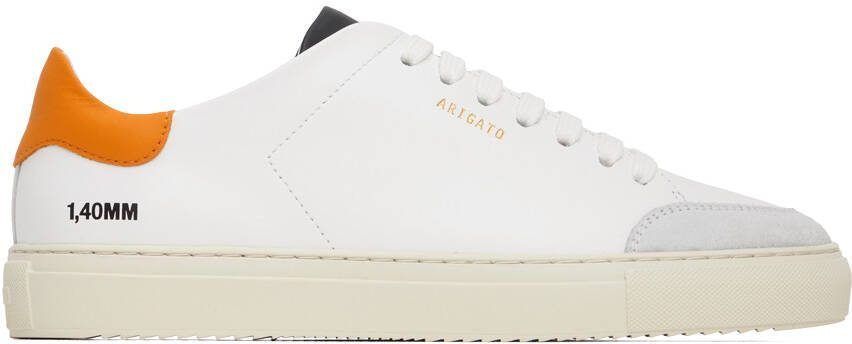 Axel Arigato White  Orange Clean 90 Triple Sneakers - Picture 3